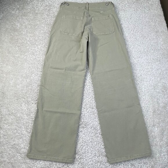American Eagle Stretch Stovepipe Utility Pants Green Womens 4 - Picture 2 of 7